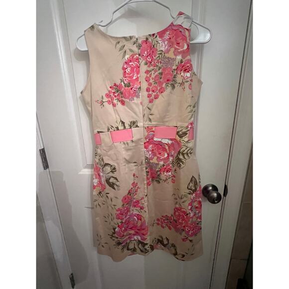 Yuke Floral Fairy Sleeveless Pink & Beige sheath dress Sz 10 barbiecore wedding - Picture 2 of 9